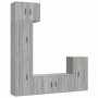 Set di Mobili Porta TV 5 pz Grigio Sonoma in Legno Multistrato