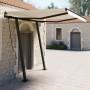 Tenda da Sole Retrattile Manuale con Pali 3,5x2,5 m Crema