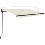 Tenda da Sole Retrattile Manuale con Pali 3,5x2,5 m Crema