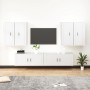 Set di Mobili Porta TV 6 pz Bianco in Legno Multistrato