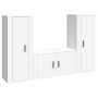 Set Mobili Porta TV 3 pz Bianco in Legno Multistrato