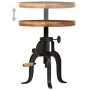 Tavolino 45x(45-62) cm in Legno Massello di Recupero e Ghisa