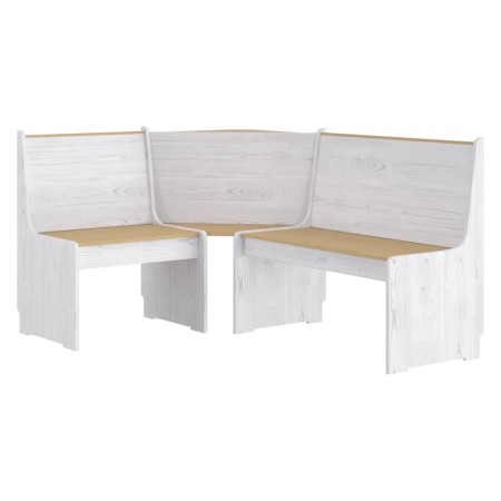 Set da Pranzo 3 pz Marrone Miele e Bianco in Legno di Pino