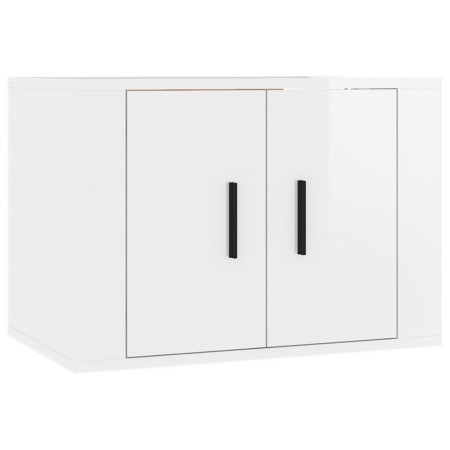 Set di Mobili Porta TV 5 pz Bianco Lucido in Legno Multistrato