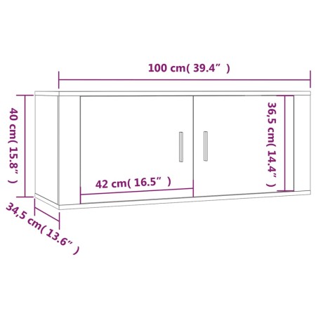 Set di Mobili Porta TV 5 pz Bianco Lucido in Legno Multistrato