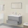 Set di Mobili da Bagno Grigio Sonoma in Legno Multistrato