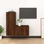 Set Mobili Porta TV 2 pz Rovere Marrone in Legno Multistrato