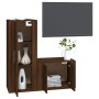 Set Mobili Porta TV 2 pz Rovere Marrone in Legno Multistrato