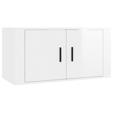 Set di Mobili Porta TV 6 pz Bianco Lucido in Legno Multistrato