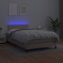 Giroletto Molle Materasso e LED Cappuccino 120x200cm Similpelle