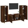 Set Mobili Porta TV 3 pz Rovere Marrone in Legno Multistrato