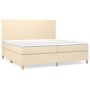 Giroletto a Molle con Materasso Crema 200x200 cm in Tessuto