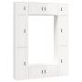 Set Mobili Porta TV 8pz Bianco Lucido in Legno Multistrato