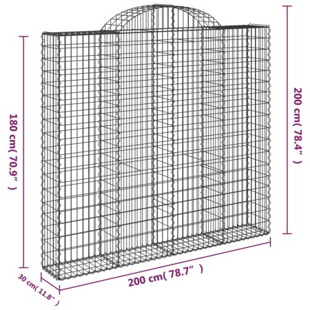 Cesti Gabbioni ad Arco 11 pz 200x30x180/200 cm Ferro Zincato