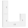 Set di Mobili Porta TV 4 pz Bianco in Legno Multistrato