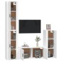 Set di Mobili Porta TV 4 pz Bianco in Legno Multistrato