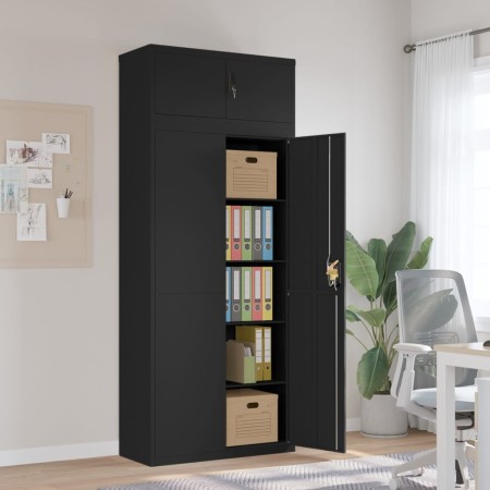 Armadio Classificatore Nero 90x40x220 cm in Acciaio