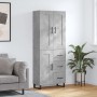 Credenza Grigio Cemento 69,5x34x180 cm in Legno Multistrato