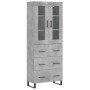 Credenza Grigio Cemento 69,5x34x180 cm in Legno Multistrato