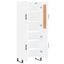 Credenza Bianca 69,5x34x180 cm in Legno Multistrato