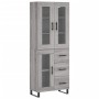 Credenza Grigio Sonoma 69,5x34x180 cm in Legno Multistrato