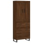 Credenza Rovere Marrone 69,5x34x180 cm in Legno Multistrato