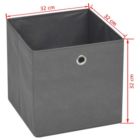 Contenitori 4 pz in Tessuto non Tessuto 32x32x32 cm Grigio