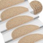 Tappeti Autoadesivi Scale Aspetto Sisal 15 pz 56x17x3 cm Sabbia