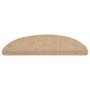 Tappeti Autoadesivi Scale Aspetto Sisal 15 pz 56x17x3 cm Sabbia