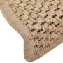 Tappeti Autoadesivi Scale Aspetto Sisal 15 pz 56x17x3 cm Sabbia