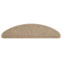 Tappeti Adesivi Scale Aspetto Sisal 15 pz 65x21x4cm Beige Scuro
