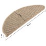 Tappeti Adesivi Scale Aspetto Sisal 15 pz 65x21x4cm Beige Scuro