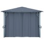 Gazebo con Tenda 400 x 300 cm Antracite in Alluminio