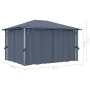 Gazebo con Tenda 400 x 300 cm Antracite in Alluminio