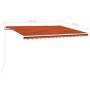 Tenda da Sole Retrattile Manuale LED 450x300 cm Arancio Marrone