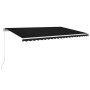 Tenda da Sole Retrattile Manuale con LED 500x350 cm Antracite