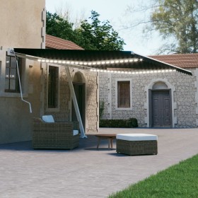 Tenda da Sole Retrattile Manuale con LED 600x300 cm Antracite