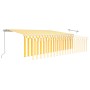 Tenda Sole Retrattile Manuale Parasole LED 5x3m Gialla Bianca