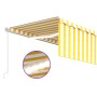 Tenda Sole Retrattile Manuale Parasole LED 5x3m Gialla Bianca