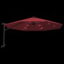 Ombrellone a Parete con LED Rosso Chiaro 290 cm