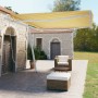 Tenda da Sole Manuale Autoportante 450x350 cm Gialla/Bianca