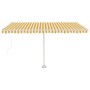 Tenda da Sole Manuale Autoportante 450x350 cm Gialla/Bianca