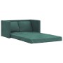 Divano Letto da Terra 2 in 1 Verde Scuro 122x204x55 cm Velluto