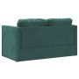 Divano Letto da Terra 2 in 1 Verde Scuro 122x204x55 cm Velluto