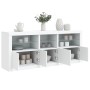 Credenza con Luci LED Bianca 162x37x67 cm