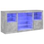 Credenza con Luci LED Grigio Cemento 142,5x37x67 cm