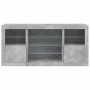 Credenza con Luci LED Grigio Cemento 142,5x37x67 cm