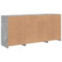 Credenza con Luci LED Grigio Cemento 142,5x37x67 cm