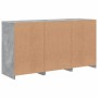 Credenza con Luci LED Grigio Cemento 123x37x67 cm