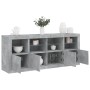 Credenza con Luci LED Grigio Cemento 163x37x67 cm